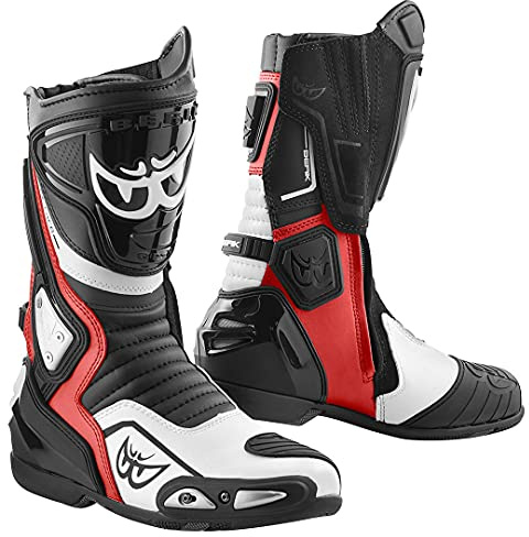 Berik Donington Motorradstiefel, schwarz/weiß/rot, 48