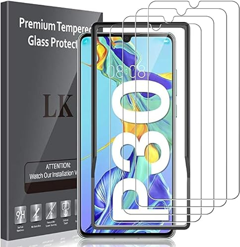 LK 4 Stück Schutzfolie für Huawei P30 (Nicht zutreffend Huawei P30 Pro) Frei von Kratzern, 9H Härte, HD Displayschutzfolie, 0.33mm Ultra-klar, Anti-Kratz-Blasenfrei 2.5D Edge