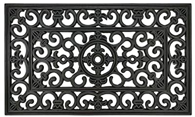 deco-mat Fußmatte für Außen + Innen 45 x 75 cm, Schwarz - rutschfeste, wetterfeste Türmatte mit robusten Borsten - Outdoor Schmutzfangmatte für außen