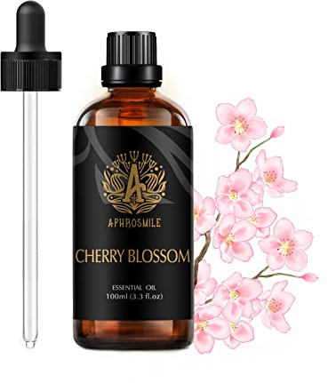 Aromathérapie Huile essentielle de fleur de cerisier pour assainisseur d’air,100ml 100% pure fleur de cerisier huile essentielle pour fabrication de savon, 3.3oz aromathérapie fleur de cerisier huile