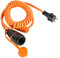 Electraline 01745 Prolunga Elettrica a Spirale 5M con Presa Electralock Dotata di Meccanismo di Blocco che Impedisce Disconnessioni Accidentali, Cavo speciale H07BQ-F 3G1,5mm, IP44
