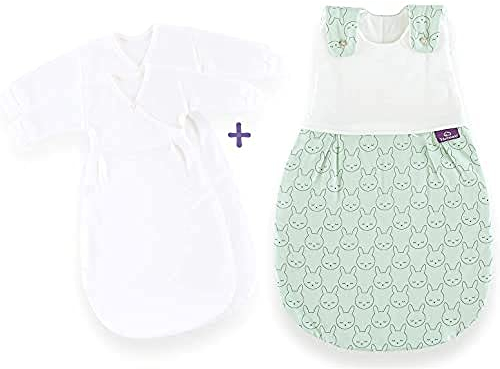 Träumeland S0103257 Babyschlafsack-SET LIEBMICH Blumig, Außenschlafsack Größe 80/86 mit doppelt reguliererbarer Belüftung und passendem Innenschlafsack, mehrfarbig