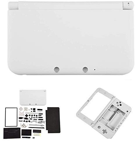 Komplette Schutzhülle mit Knopf für 3DS XL Konsole (Weiß)