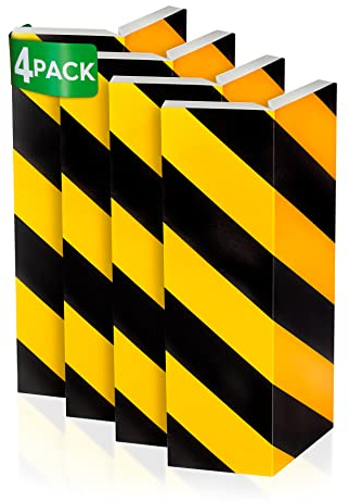 NURADA Protector Columnas Garaje. 4 Unidades. Protector Pared Garaje. Protección Espuma Adhesiva Columnas Cuadradas. Goma Puertas Garaje/Parking. Arañazos Coche, 40x20x2cm (Reflectante Amarillo)