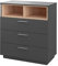 Vicco Kommode Beatrice, Anthrazit/Sonoma, 79.6 x 88 cm mit 3 Breiten Schubladen