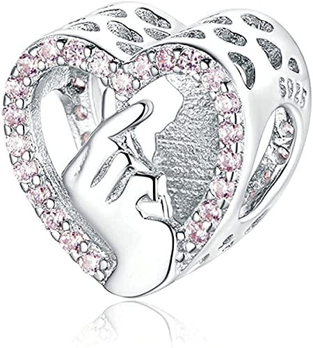 NINGAN cuore d'amore Charms fit Pandora Charms Bracciali, 925 Sterling Silver Bead Heart Charm per bracciali e collane, perfetto regalo di San Valentino per le donne moglie mamma 539