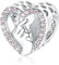 NINGAN cuore d'amore Charms fit Pandora Charms Bracciali, 925 Sterling Silver Bead Heart Charm per bracciali e collane, perfetto regalo di San Valentino per le donne moglie mamma 539