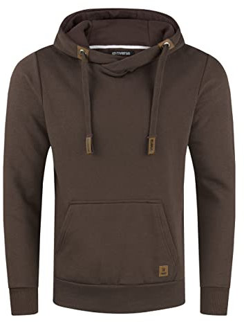 riverso Hoodie Herren Regular Fit RIVNiklas Kapuzenpullover Pullover Cross-Over-Kragen Braun M (M, Dark Brown (21400))