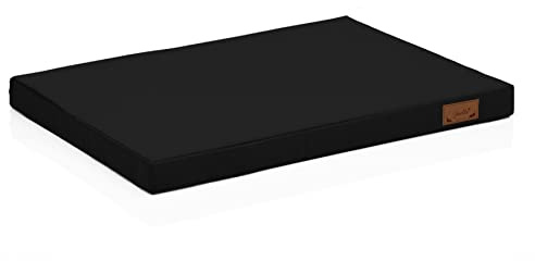 Juelle Orthopädisches Hundebett aus Kunstleder, Orthopädische Matratze für Große Hunde, Bett Abnehmbar, Schmutzabweisend, Omar M-XXL (XXL - 150x100x5 cm, Schwarz)