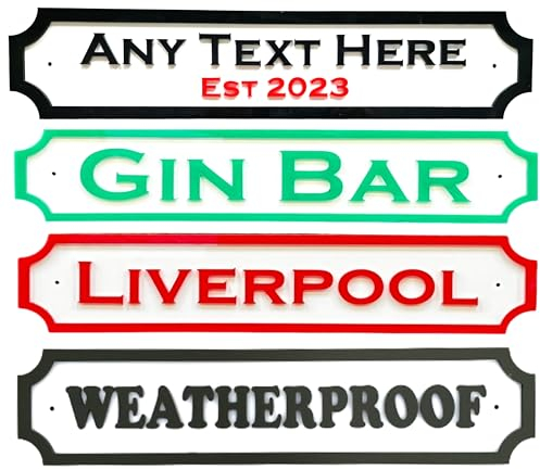 CAO Personalised 3D Street Signs - Weatherproof House Name Plaques for Outside - Personalised Signs and Plaques - Personalised Bar Signs Outdoors
