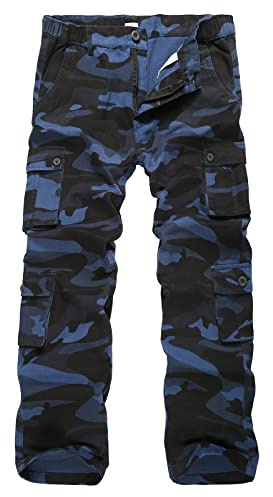 iCKER Herren Cargo Hose Camouflage Hose militär Casual Outdoor Arbeitshose Freizeithose