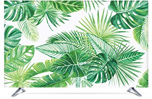 22 inch 75 inch Decorative Hood Cover for Screen TV Leaves Waterproof Green Tv cover (Color : Green, Specification : 60)