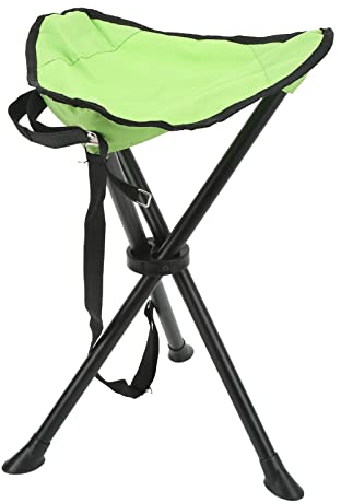 Alomejor Sgabello per Treppiede per Esterni 200KG Sedia per Treppiede con Cuscinetti di Carico a 3 Gambe Sedia Pieghevole Portatile per Picnic da Campeggio(Verde)