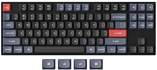 Keychron K8 Pro QMK/VIA Wireless Mechanical Keyboard, Hot-Swappable TKL Custom Programmable Macro Wired Keyboard with Gateron G Pro Blue Switch, White Backlit, PBT Keycaps for Mac Windows Linux