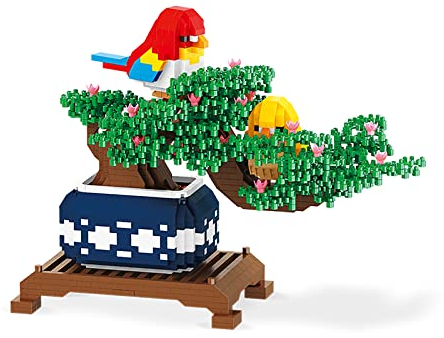 Larcele KLJM-08 - Kit de jouets de 1496 pièces - Mini blocs de construction - Mini animaux - Plante en pot