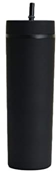 Tumbler with Lid and Straw, Water Bottles with Straw Reusable Plastic Tumbler Iced Coffee Cups Insulated Tumbler 16oz(Black)