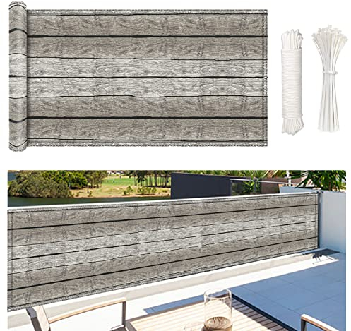 NKADNB Balkon Sichtschutz 75x600cm Balkonumspannung Blickdichte Windschutz Sonnenschutz Balkon-Verkleidung, Wasserdicht, mit Ösen Kabelbinder und Kordel Balkonverkleidung für Balkongeländer Garten