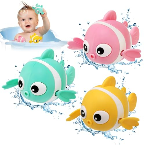 Jouet de Bain Bébé, NEWSTYLE 3 Pièces Jouet de Bain à Remonter pour Bebe, Jeux de Bain pour Bebe Enfant 1 2 3 4 Ans, Bebe Natation Piscine Jouet Animaux Jouets Flottants, Jeu d'eau Jouet de Piscine