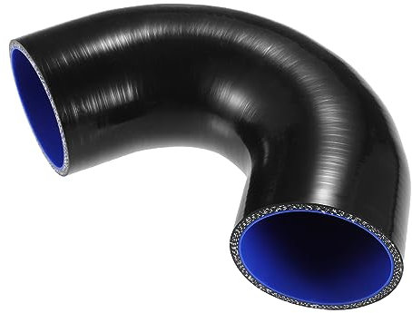 QUARKZMAN Universel 70mm 2.76 ID 135 Degré Voiture Coupleur Silicone Tuyau Noir