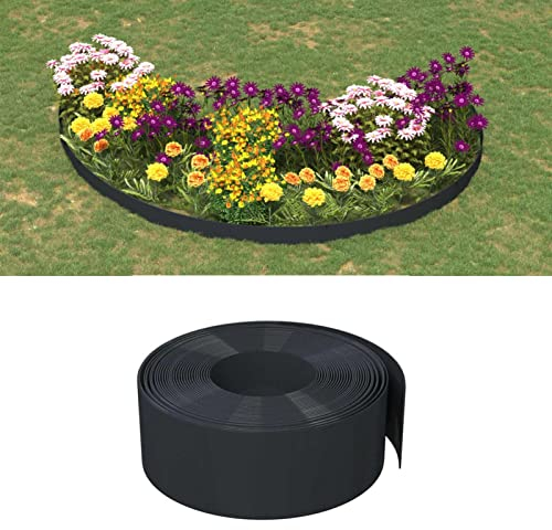 Rasenkante Schwarz 10 m 20 cm Polyethylen, CIADAZ Beetumrandungen, Beeteinfassung, Grabumrandung, Zaun Garten, Beetabgrenzung, Beetzaun