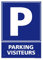 Panneau Parking Visiteurs Alu 2 Mm - 210 X 300 Mm Signalisation Rectangulaire Prépercée Avec Kit De Fixation Fabrication Française
