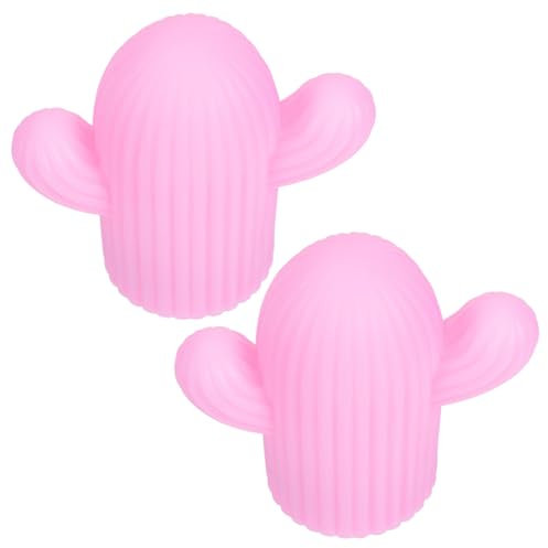 Angoily 2stücke Nachtlampe Kaktus Geformt Atmosphäre Lampe Desktop Leuchtende Kreative Wohnlampendekor Cartoon Licht Foto-requisite