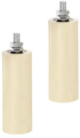 QUARKZMAN Guide de Rouleau de Portail Coulissant 6 avec Roulettes Réglables et Support en Forme de L pour Portes Coulissantes Sur Rails en Acier en Angle et Rails Ronds - 2 Ensembles