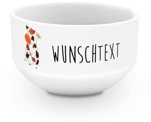 Mr. & Mrs. Panda Personalisierte Müslischale Kuh - Personalisierte Geschenke, Müslischüssel, Suppenschüssel, Hof, Bauernhof, Hoftiere, Landwirt,