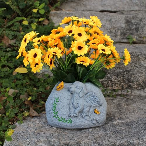 Meyas Haustier Hunde Gedenkstätten Bestattungen Grabstein Hund Gedenkstein Haustier Gedenkstein Steine Haustier Hund Grab Markierungen Garten Gedenksteine Hund Gedenkstein Geschenk Blumentopf