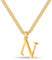 Jokmeo Goldkette mit Buchstaben N,14K Gold Vergoldet Initial Halskette,Edelstahl Kette mit N,Gold kettenanhänger kette für Damen Mädchen
