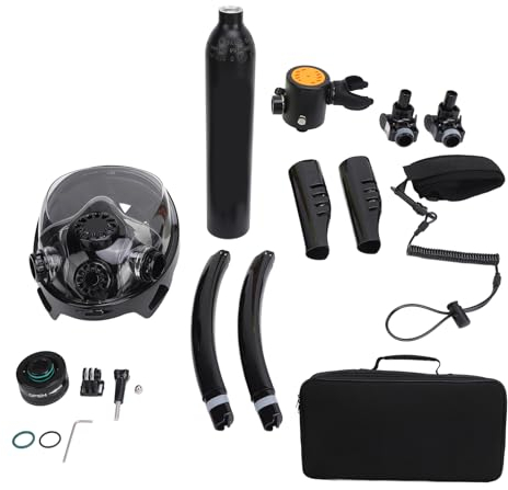 Keenso Réservoir de Plongée sous-Marine avec sous-Masque, Kit D'équipement de Plongée sous-Marine pour la en Apnée et la Récréative (Black