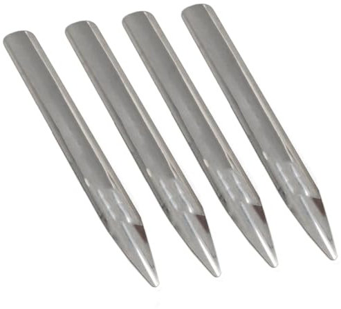 Meuey Lyot Lab Spoon Spatula Scoop Spatula Rounded and Pointed Ends Stainless Steel Spatula Spoon Laboratory Spatula 15cm/5.9 inch 4PCS