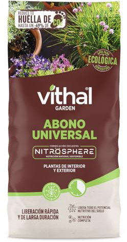 VITHAL Abono Universal Nitrosphere 5kg+1kg - Abono Plantas Fertilizante Organo-Mineral de Liberación Controlada, Mejora el Suelo y la Fertilidad
