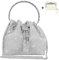 Women Rhinestone Evening Handbags, Tassel Shoulder Bags with Card Holder Wallet, Fashion Women's Clutches Silver Bucket Bag, Clutch Bag Shiny Crystal Purse with Detachable Chain