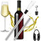 Jeenuuder Set di refrigeratore per vino 4 in 1 di alta qualità, refrigeratore per bottiglie, caraffa, accessori per vino, bottiglia in acciaio , di raffreddamento + aeratore per caraffa