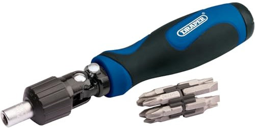 AMK® Draper Ratcheting Screwdriver Set 13 Piece Includes Bits and Ratchet Mechanism with Built in Holder