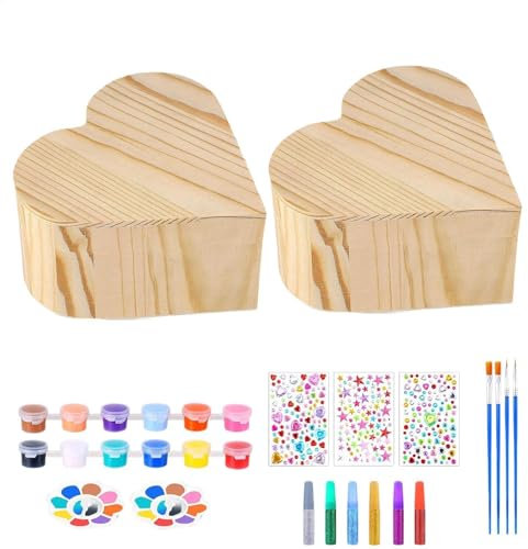 Schmuckkästchen zum Bemalen, bemalbare Schmuckschatulle, Bastelset, Aufbewahrungsbox aus für Kinder, Kunst und Handwerk für Kinder, kreatives Malset aus für Familie, Freunde und Verwandte