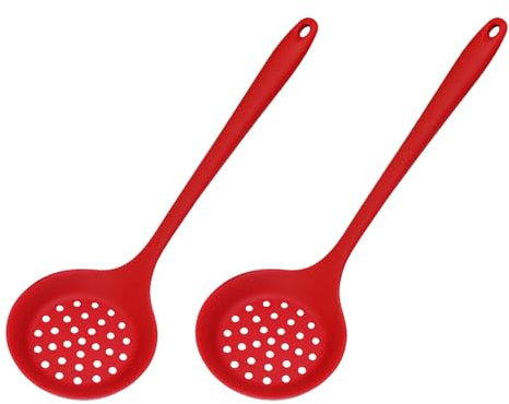 Set di 2 colini da cucina con mestolo in silicone scolapasta con manico lungo utensili da cucina per cucinare
