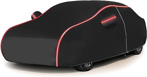 Tefebatu Housse Voiture pour Fiat 124 Sport Coupe,Coque Intégrale pour Protection Contre Le Soleil, La Pluie Et avec Fermeture éclair Et Cordon De Serrage Coupe-Vent