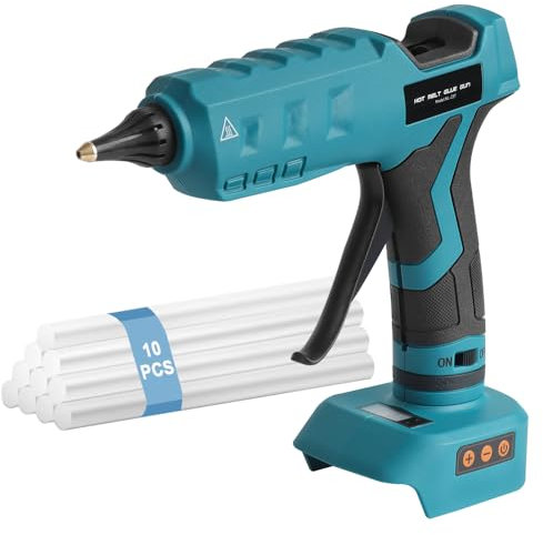 Pistola per colla a caldo senza fili per batteria Makita da 18 V, 11 mm, tempo di riscaldamento rapido, versatile e preciso ugello in rame per progetti fai da te, artigianato e riparazioni