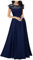 Abendkleid Damen Lang Lochstickerei Abendkleider Elegant Für Hochzeit Kleider Festliches Partykleid A-Linien Kleid Plissee Maxi Cocktailkleid Damen Hohe Taille Ballkleid Frauen Lange Luftig