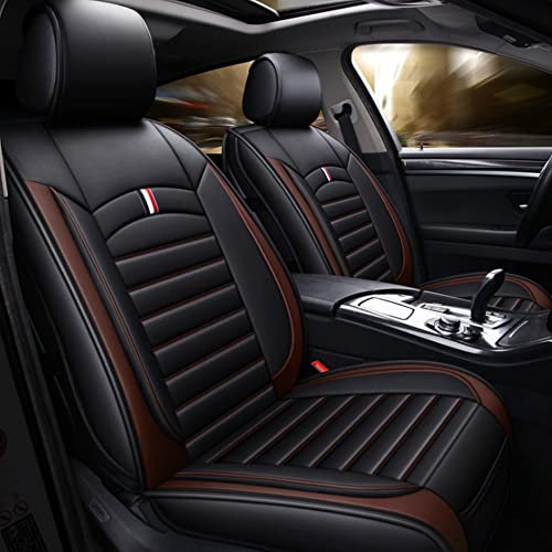 JoyRozTek Autositzbezüge Für Dacia Duster Prestige PU Leder Komplettset Auto-Schonbezüge, Airbag-freundlich, Autositzbezug Set, ZT09, Schwarz & Braun