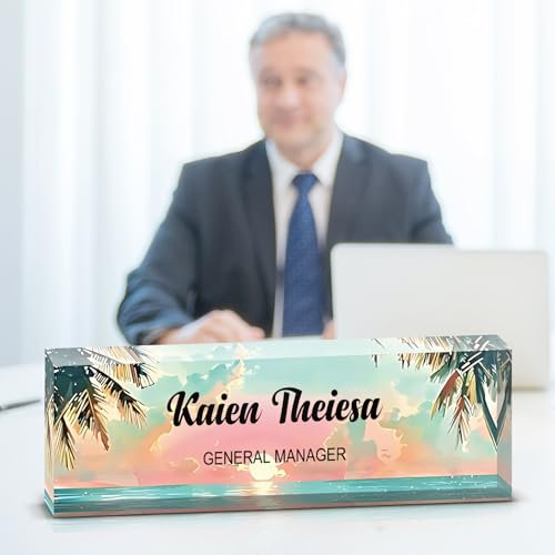 Personalisiertes Namensschild Für Schreibtisch-Büro Zubehör, Acryl-Namensschild,Beförderungsgeschenke Geschenke Zum Schulabschluss Für Kollegen, Mitarbeiter, Chefs Und Lehrer (Bilder 3)