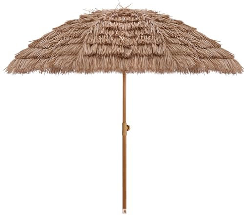 JTPMYFT Parasol de Plage en Paille, Parasol de Jardin extérieur, Parasol en Paille à 8 Baleines Robustes for Balcon, terrasse, Plage, sans Socle(2m)