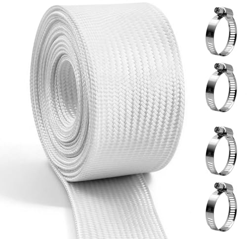 AggSound Tubo di scarico 25 mm, 300 cm Tubo per generatore di corrente/gruppo elettrogeno/riscaldatore ausiliario, guaina in fibra di vetro alta temperatura per condotte di scarico/silenziatore