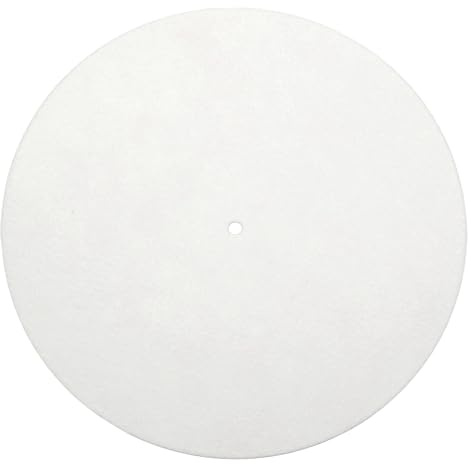 sourcing map Record Player Mat, 12'' Felt Turntable Vibration Reduction Turntable Pad for Vinyl Record Players Recording Studio, White
