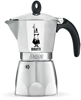 Bialetti Moka Dama Caffettiera, Alluminio, Argento, 6 Tazze