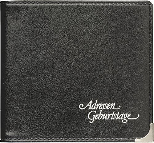 BRUNNEN 106454490 Addressbuch (Adress und Geburtstagsbuch 100 x 950 mm, Soft Material, A-Z Register) schwarz