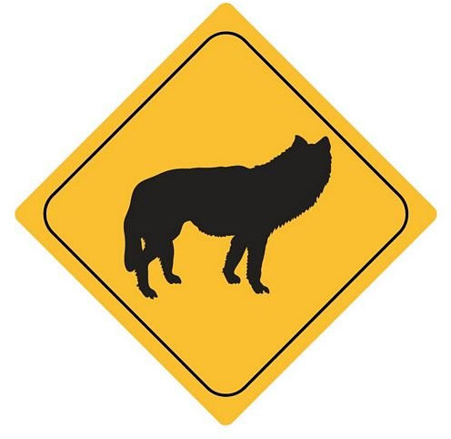 FahnenMax Autoaufkleber Sticker Achtung Wolf Aufkleber
