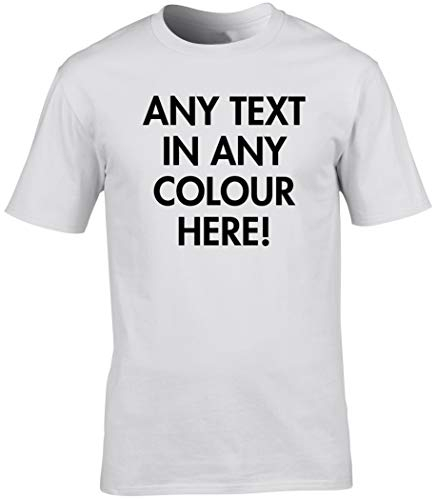 Hippowarehouse Personalised T-Shirt UK Unisex Short Sleeve Printed Text Image Photo Mens Womens Funny (Specific Size Guide in Description) White